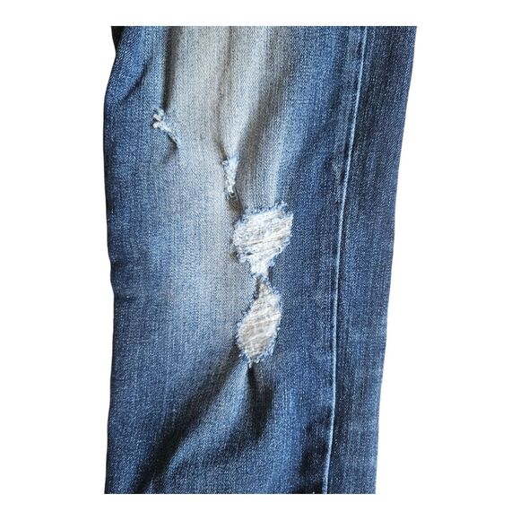 Gap 1969 Real Straight Jeans Womens Size 27 R Blue Med Wash Distressed - Picture 4 of 9